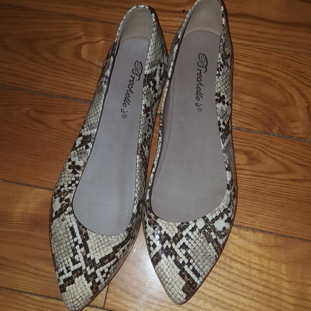 Snake print flats